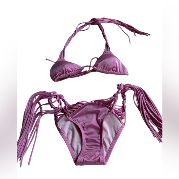 NEW Victoria’s Secret Archival 2015 Satin Macrame Tassel 2pcs Bikini - Picture 4 of 6